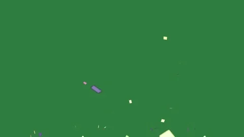 Green screen bunch of small pieces con confe this is clock cartoonish style Stock Footage 336049429