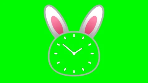 Green screen Bunny Clock 動画素材 236224800