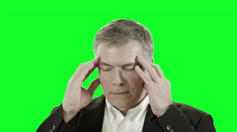 Green screen businessman with headache Stock Footage 30490122