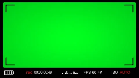 Green Screen Camera Viewfinder Overlay With Recording HUD Elements and 4K V.. Stock Footage 329447335