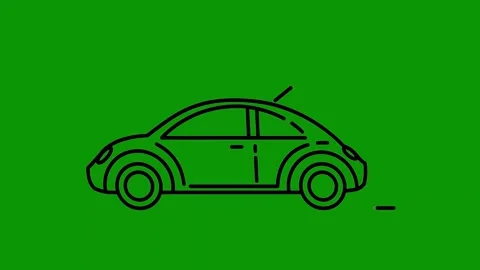 Green screen car drawn icon animated chromakey motion illustration figure 스톡 동영상 314068334