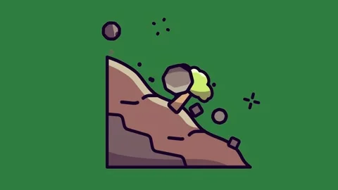 A green screen with cartoon character on it and picture of person falling off Видео 335130045