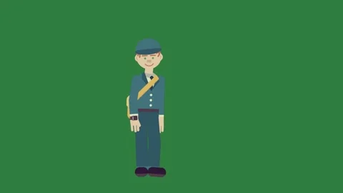 A green screen with cartoon character on it and in blue suit yellow tie Video stock 335691574