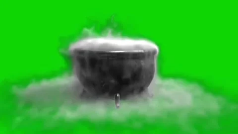 Green Screen Cauldron Smoke and Steam VFX Animation Frames Stock Footage 327570678