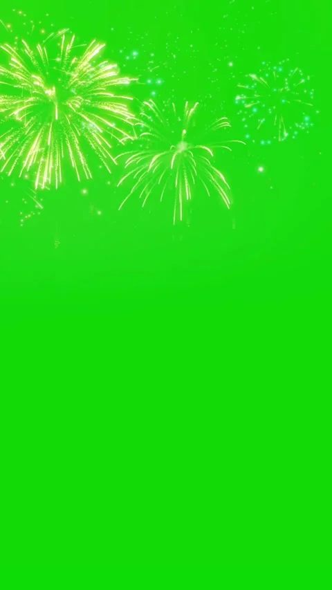 Green Screen Celebration Firework 4K Vertical Overlay Effect Stock Footage 304510422