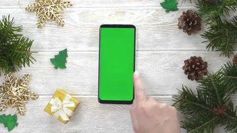 Green screen cell phone chroma key Stock Footage 164894764