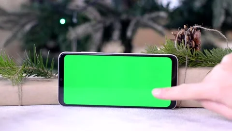 Green screen cell phone mock up copy space Stock Footage 167246738