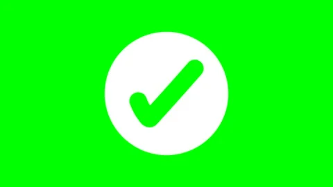 Green Screen Check Mark Animation Overlay For Video Editing Projects Stock Footage 342139621