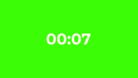 Green Screen Chroma Key Animation Countdown Numbers from 00:00 to 1:00 動画素材 318312740