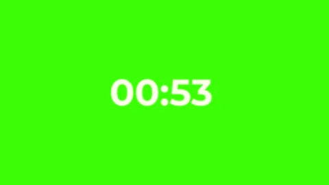 Green screen chroma key animation countdown numbers from 01:00 to 0:00. One Stock-Footage 320496646