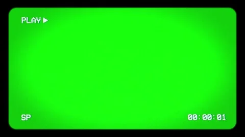 Green screen chroma key background with vintage analog video cassette recording Видео 345217141