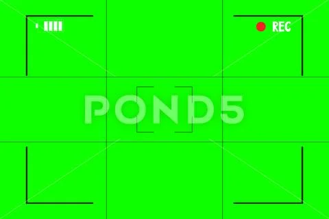 Green screen chroma key background, viewfinder camera frame, video film ...