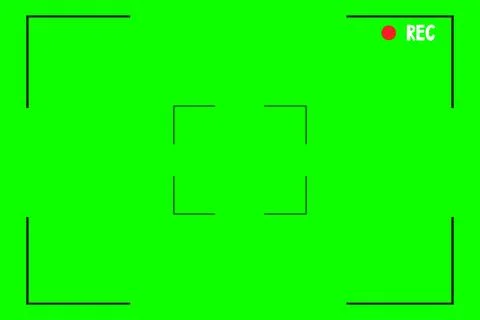 Green screen chroma key background, viewfinder camera frame, video film screen Stock Illustration