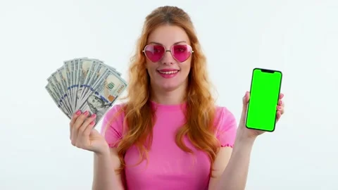 Green screen, chroma key, dollars, money cash Stock Footage 239014262