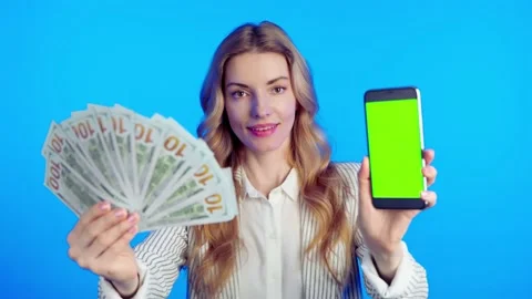 Green screen, chroma key, dollars, money cash Stock Footage 239554957