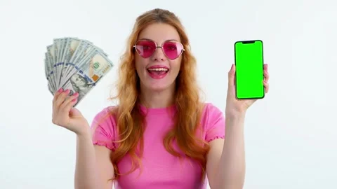 Green screen, chroma key, dollars, money cash Stock Footage 240658583