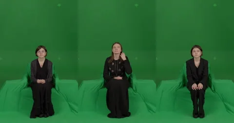 GREEN SCREEN CHROMA KEY Spectators wearing formal attire watching performance Stock Footage 169025736