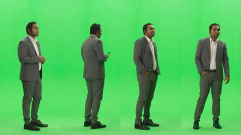 Green Screen Chroma Key Split Screen Businessman Standing Stock Footage 319829419