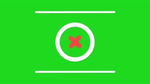 Green screen chroma key tracking marker with red cross symbol and white lines Stock Illustration