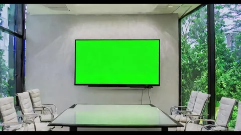 Green Screen Chroma Wall bill board branding campaign promotion display Stock Footage 263983506