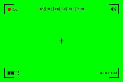 Green screen, chromakey background. Blank green background with VFX motion tr Stock Illustration