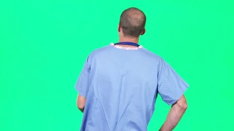 Green screen chromakey of doctor using HUD with fingers Vídeos de archivo 80012775