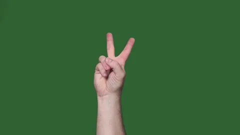 Green screen. Chromakey. Knocking door. Victory. Hand at a rock concert. Horns Stock Footage 105881232