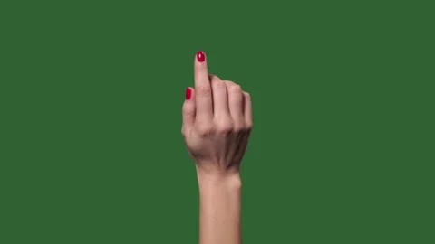 Green screen. Chromakey. Touch screen woman finger gestures Stock Footage 104671475