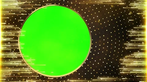 Green screen circle frame with gold light Stock-Footage 341374941