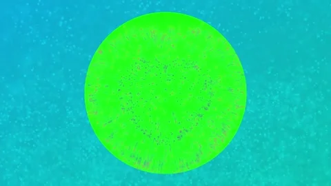Green screen circle with light effect. Chroma key round frame for video overlay. Видео 340943401