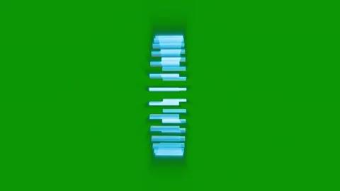 Green screen circle middle letter o is illuminated blue light background white Video stock 314065104