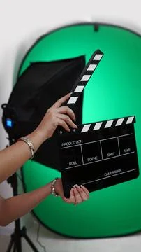 Green Screen Clapperboard Stock Photos