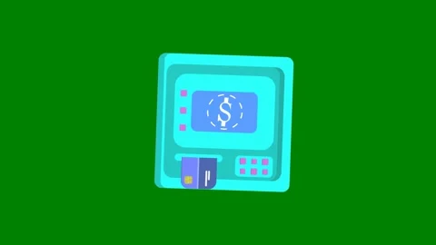 Green screen clock computer blue animated chromakey background layers movement Stock Footage 314063799