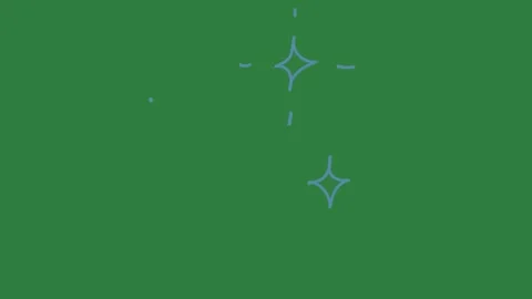 A green screen with clock on it and line drawing of face an image animated Video stock 335065433