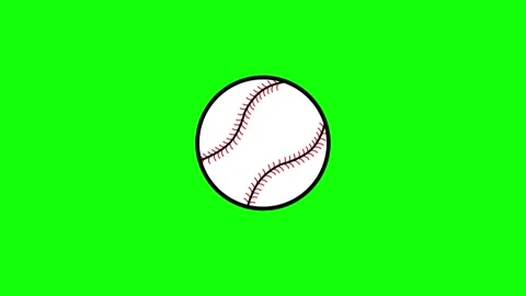 A green screen with clock on it and baseball ball animated chromakey 動画素材 345496872