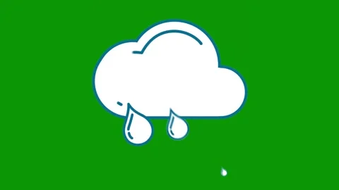 Green screen cloud drop water animated chromakey expression colorful layers Stock Footage 314068568