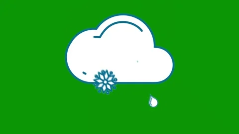 Green screen cloud flower animated chromakey illustration elements Stock Footage 314068570
