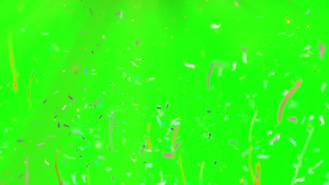 Green screen with colorful confetti falling Video stock 337523808