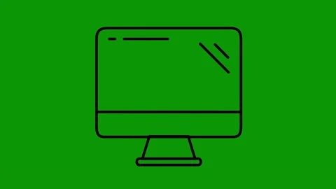Green screen computer icon animated chromakey composition motion illustration Stock Footage 314071048