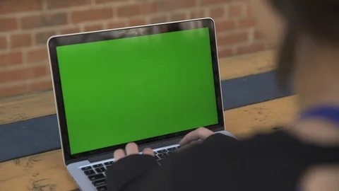 Green Screen Computer Outside Stock Footage 90526063