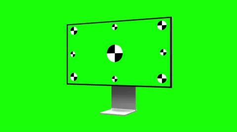 Green screen computer for presentation e business blog or game applications Stock Illustration