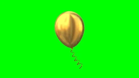 Green screen | croma key 3D golden balloon Stock Footage 197646281