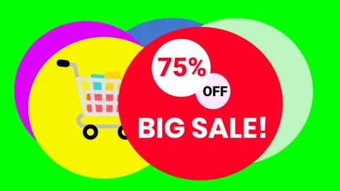 Green screen | croma key 75 OFF BIG SALE With floating background Stock Footage 198718496