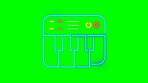 Green screen | croma key Animation keyboard Stock Footage 197655368