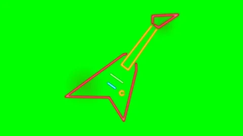 Green screen | croma key Animation guitar Stock Footage 197663247