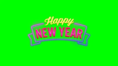 Green screen | croma key  animation happy new year Stock Footage 197673654