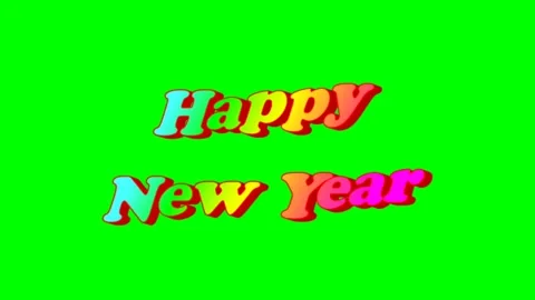 Green screen | croma key Animation happy new year Stock Footage 197674382