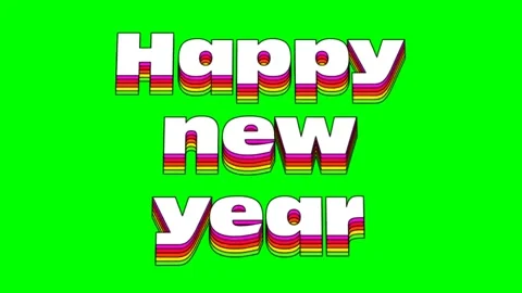Green screen | croma key Animation happy new year Stock Footage 197675027