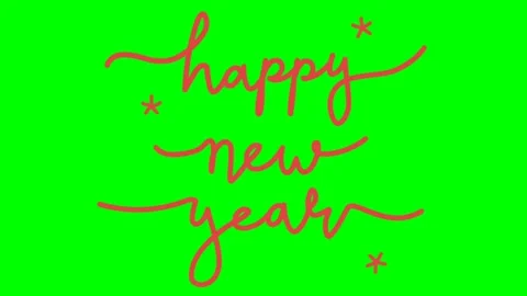 Green screen | croma key Animation happy new year Stock Footage 197675434