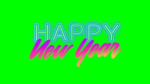 Green screen | croma key Animation happy new year Stock Footage 197676805